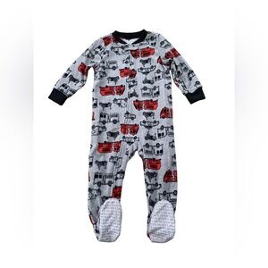 Carter’s Size 18 Months Firetruck Ambulance Print Fleece Footie Pajamas Sleeper